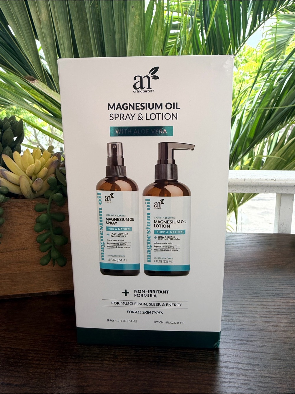 ArtNaturals Magnesium Oil Spray + Body Lotion – 2-Piece Set